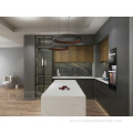 Black modern philippines island mdf kitchen cabinets